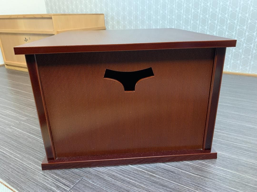 さくら　鈴木光入作 溜塗 即中斎好 小袋棚 共箱