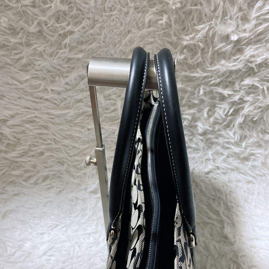 美品⭐️コーチ トートバッグ　シグネチャー　レザー　キャンバス　肩掛け　A4サイズ