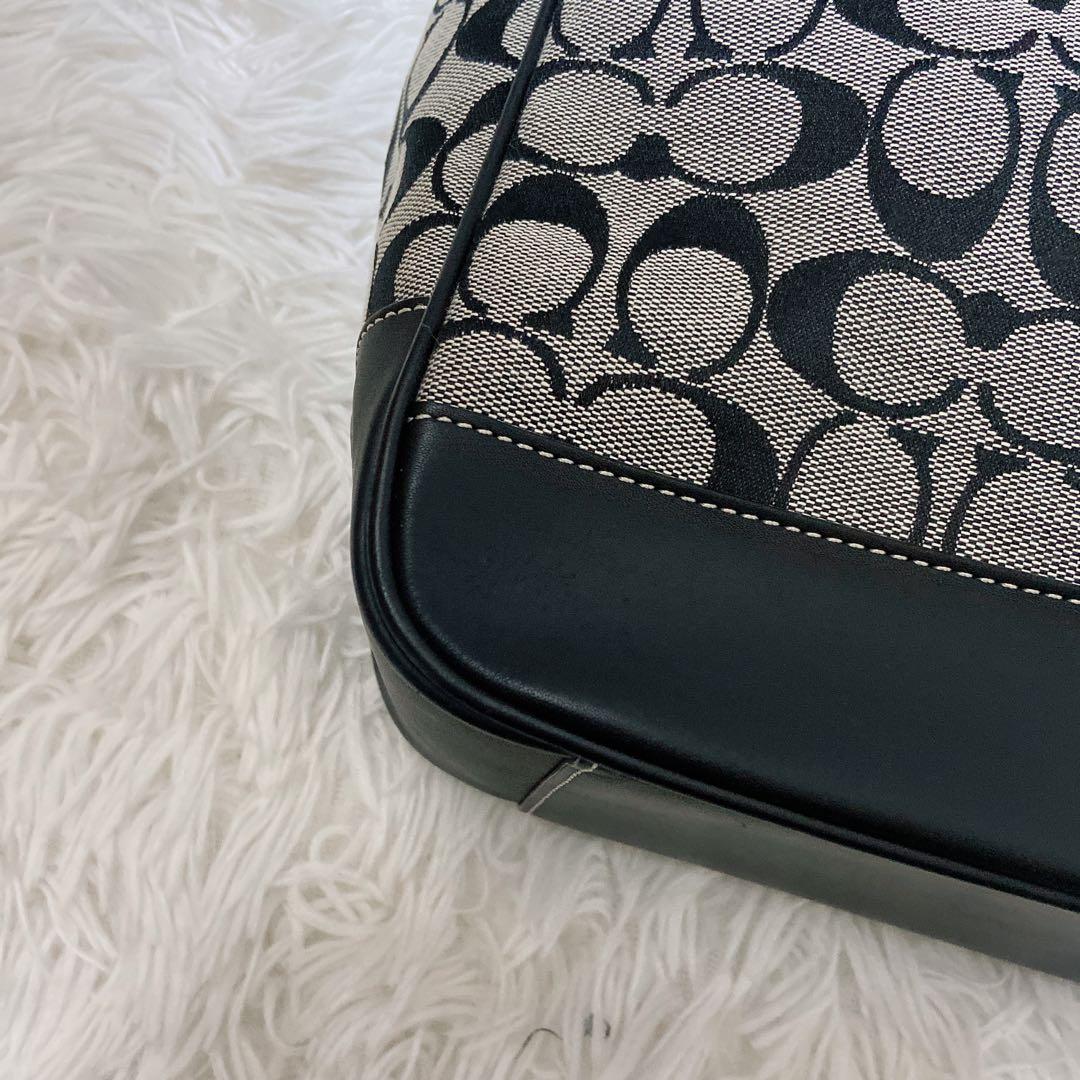 美品⭐️コーチ トートバッグ　シグネチャー　レザー　キャンバス　肩掛け　A4サイズ