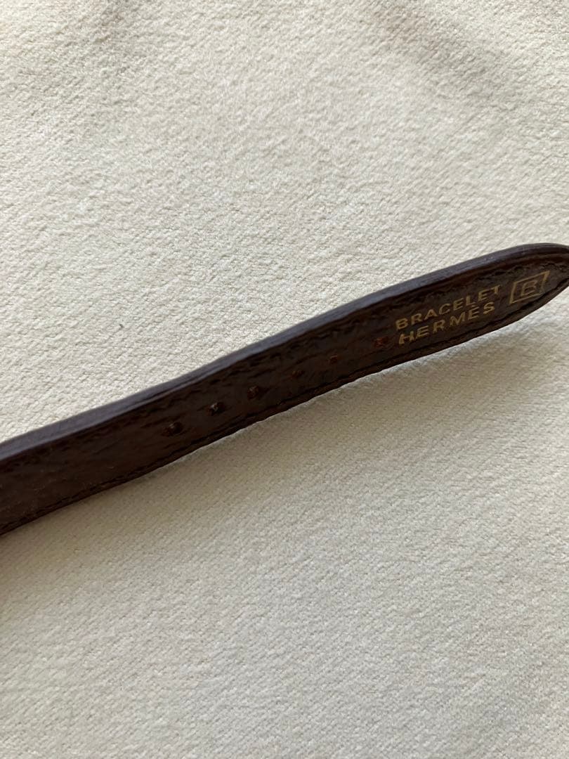 エルメス HERMES 腕時計用純正レザーベルト　幅17㎜　ブラウン　尾錠社外品
