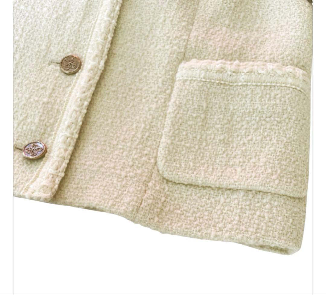 美品✨Plage ツイードジャケット 36 ウール ノーカラー 24AW