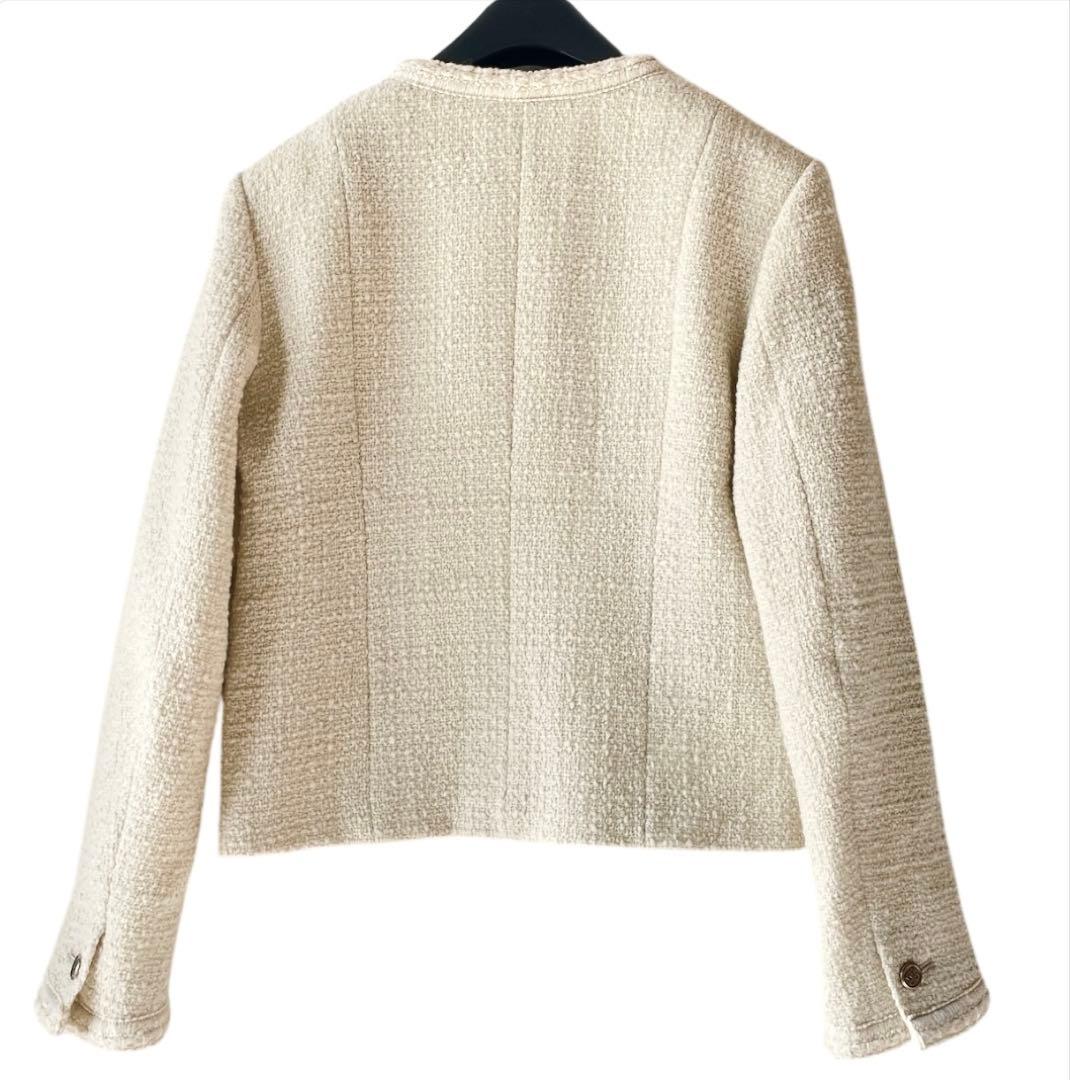 美品✨Plage ツイードジャケット 36 ウール ノーカラー 24AW