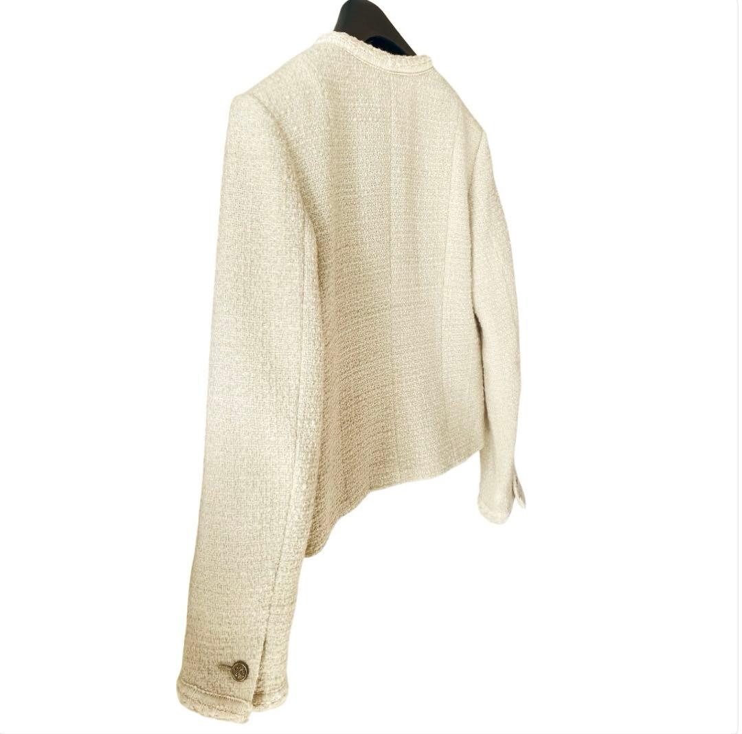 美品✨Plage ツイードジャケット 36 ウール ノーカラー 24AW