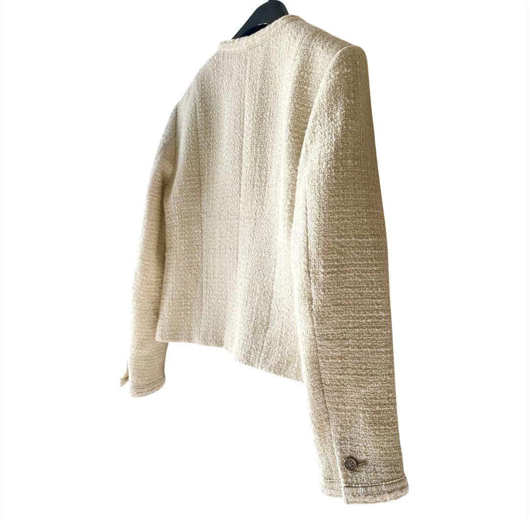 美品✨Plage ツイードジャケット 36 ウール ノーカラー 24AW