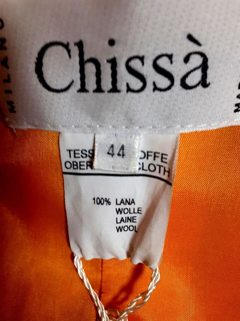 イタリア製オレンジ ロングコート 3ボタン