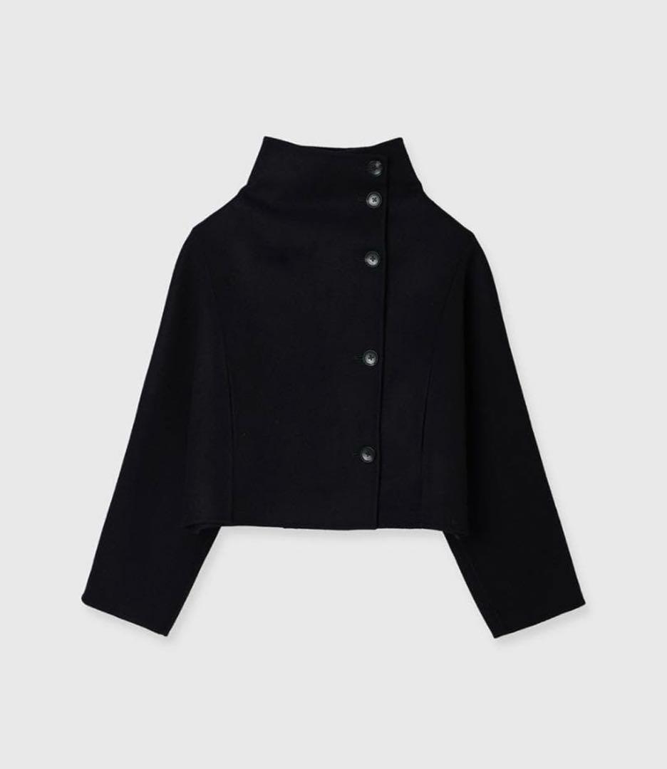 ショートコート アニュアンス anuans スタンドネックリバーショートコート