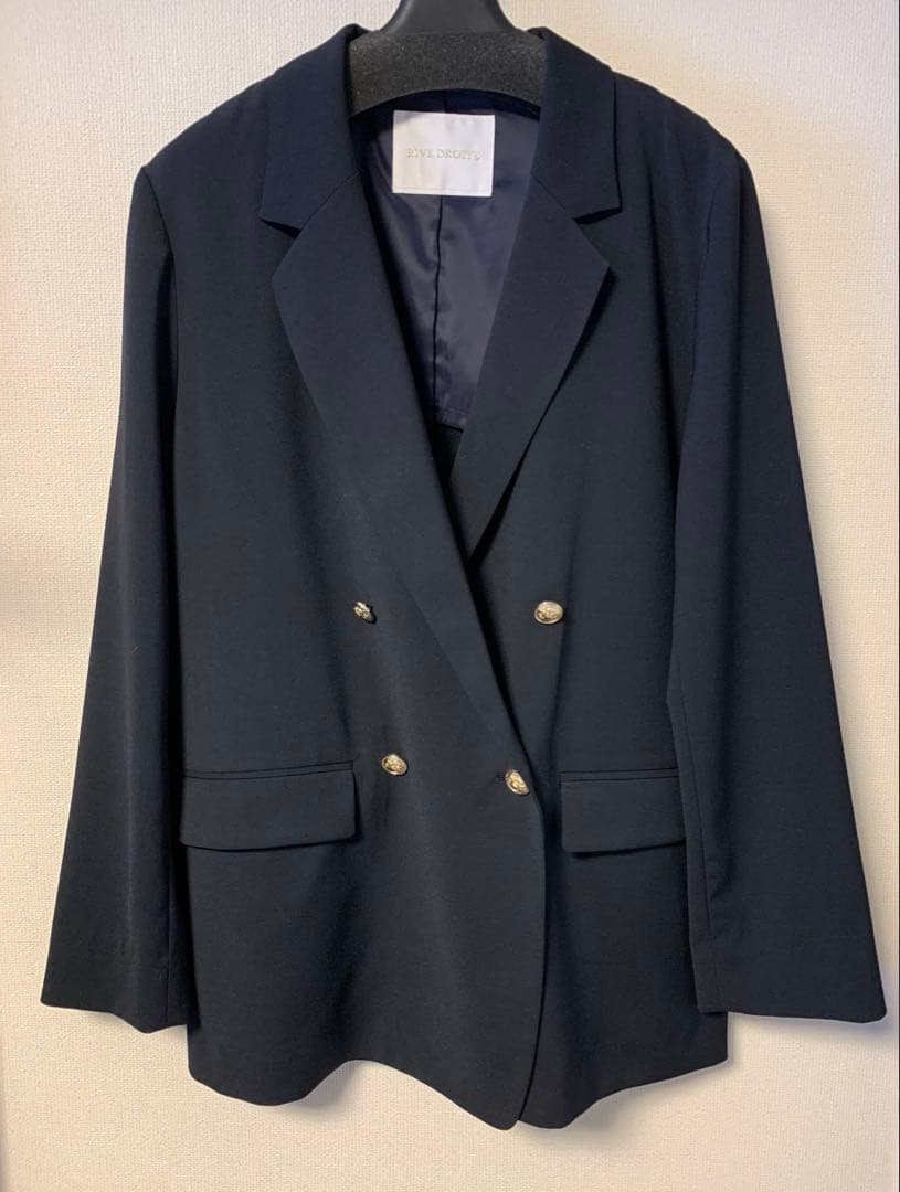 ストレッチツイルテーラードジャケット ネイビー RIVEDROITE リヴドロワ
