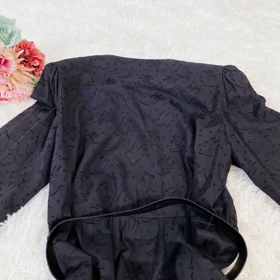 美品　ジバンシー　大きいサイズ　エンブロイダリー　ベルト付ワンピース　黒