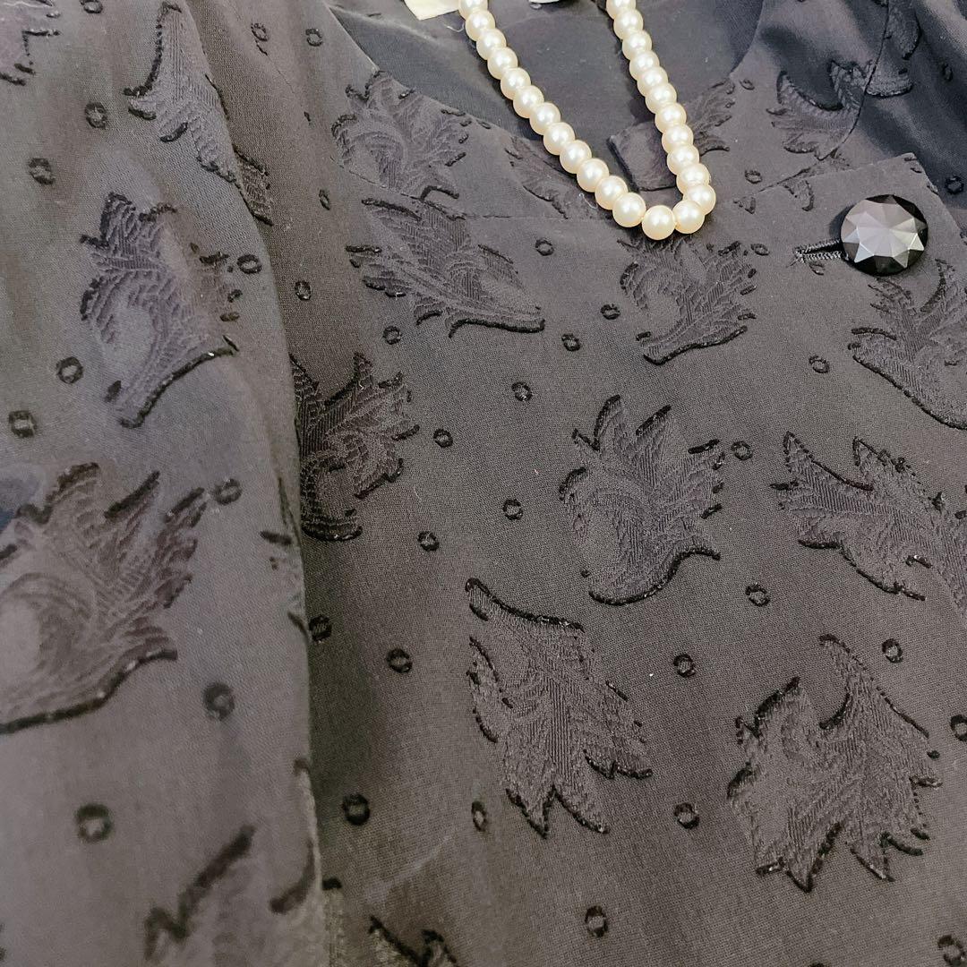 美品　ジバンシー　大きいサイズ　エンブロイダリー　ベルト付ワンピース　黒