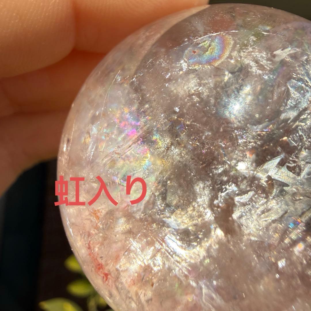 高品質　濃いピンク　ピンクアゼツライト　スフィア　台座付き　ピンククォーツ①