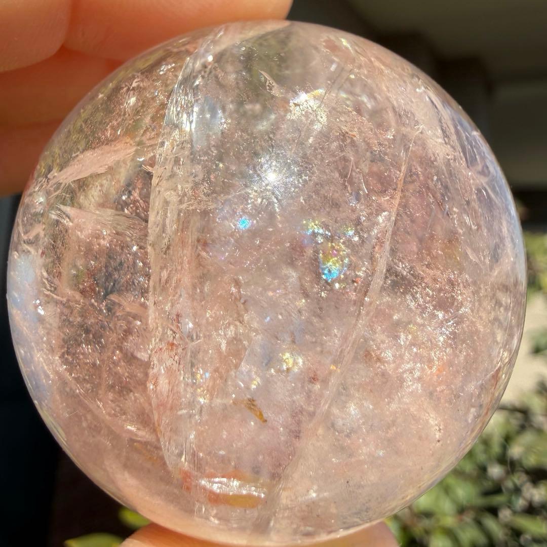 高品質　濃いピンク　ピンクアゼツライト　スフィア　台座付き　ピンククォーツ①