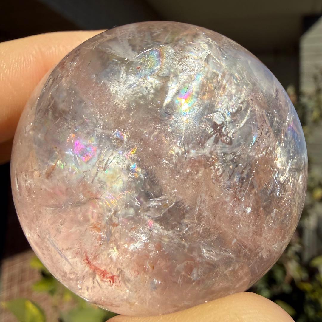 高品質　濃いピンク　ピンクアゼツライト　スフィア　台座付き　ピンククォーツ①