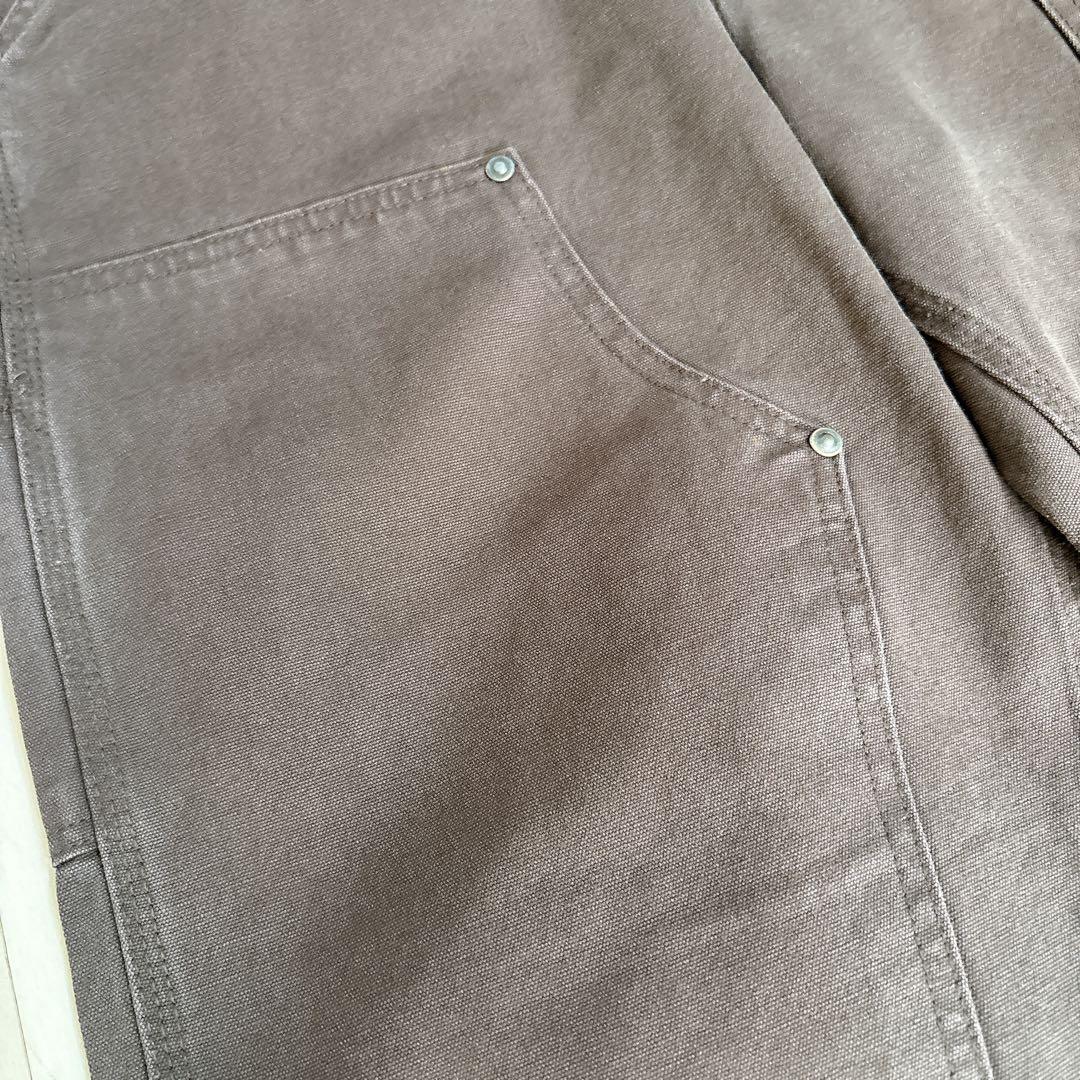 カーハート ダブルニー ワークパンツ w34 ブラウン ロゴ古着