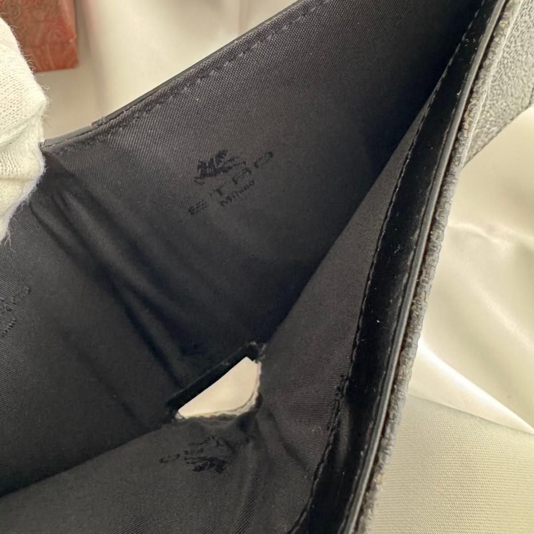 【新品未使用】ETRO エトロ 二つ折り財布 ペイズリー柄 ブラック メンズ