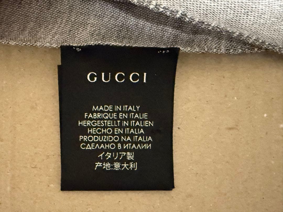 GUCCI GG柄 ストール 大判 グレー