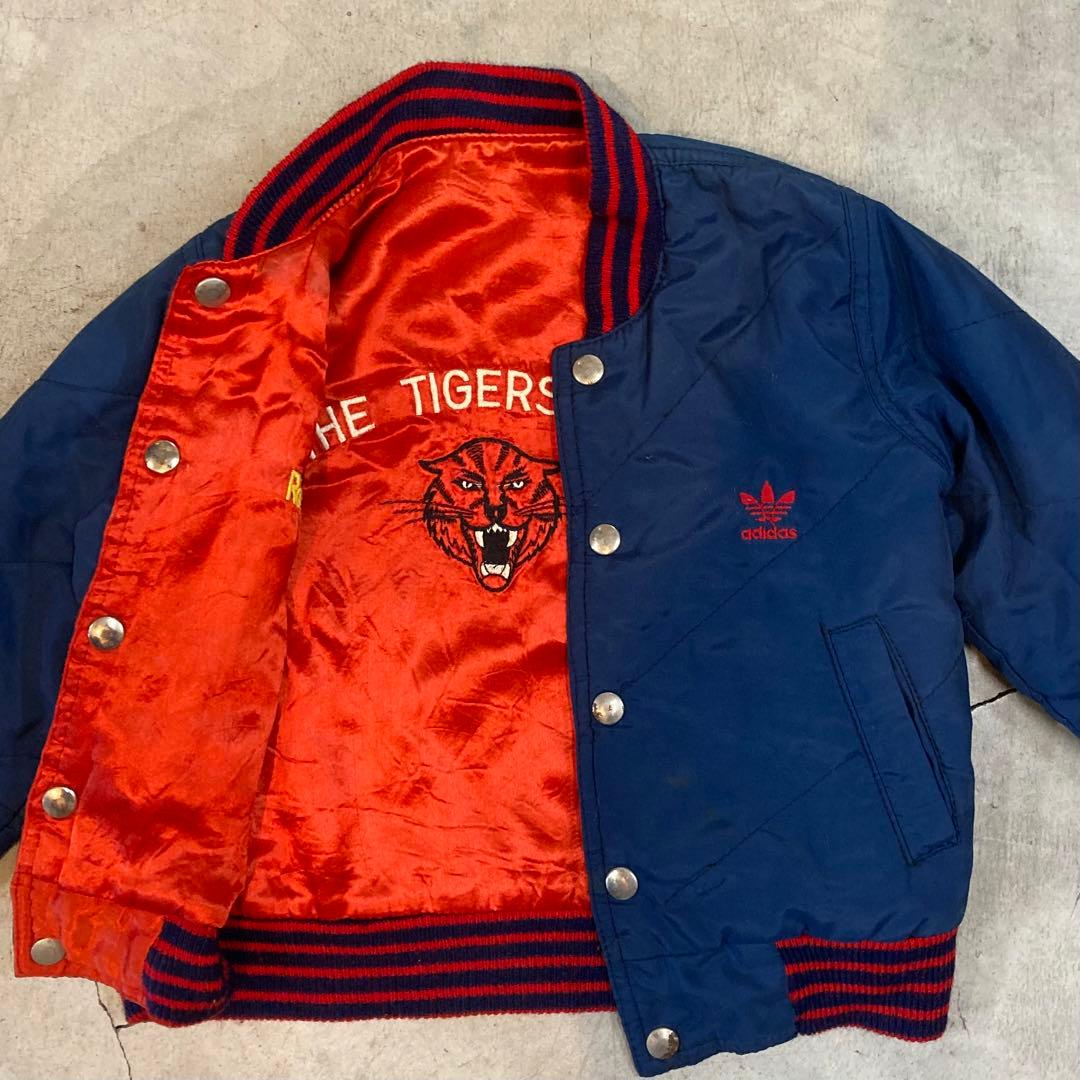 70's ビンテージ キッズ adidas ブルゾン リバーシブル 虎 刺繍