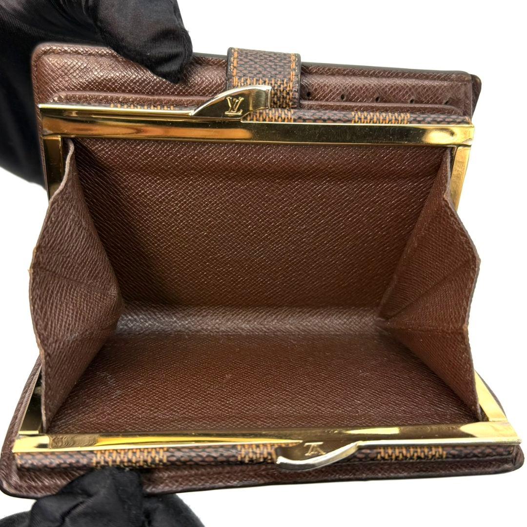 良品 ルイヴィトン ダミエ エベヌ ポルトフォイユ ヴィエノワ 財布 がま口