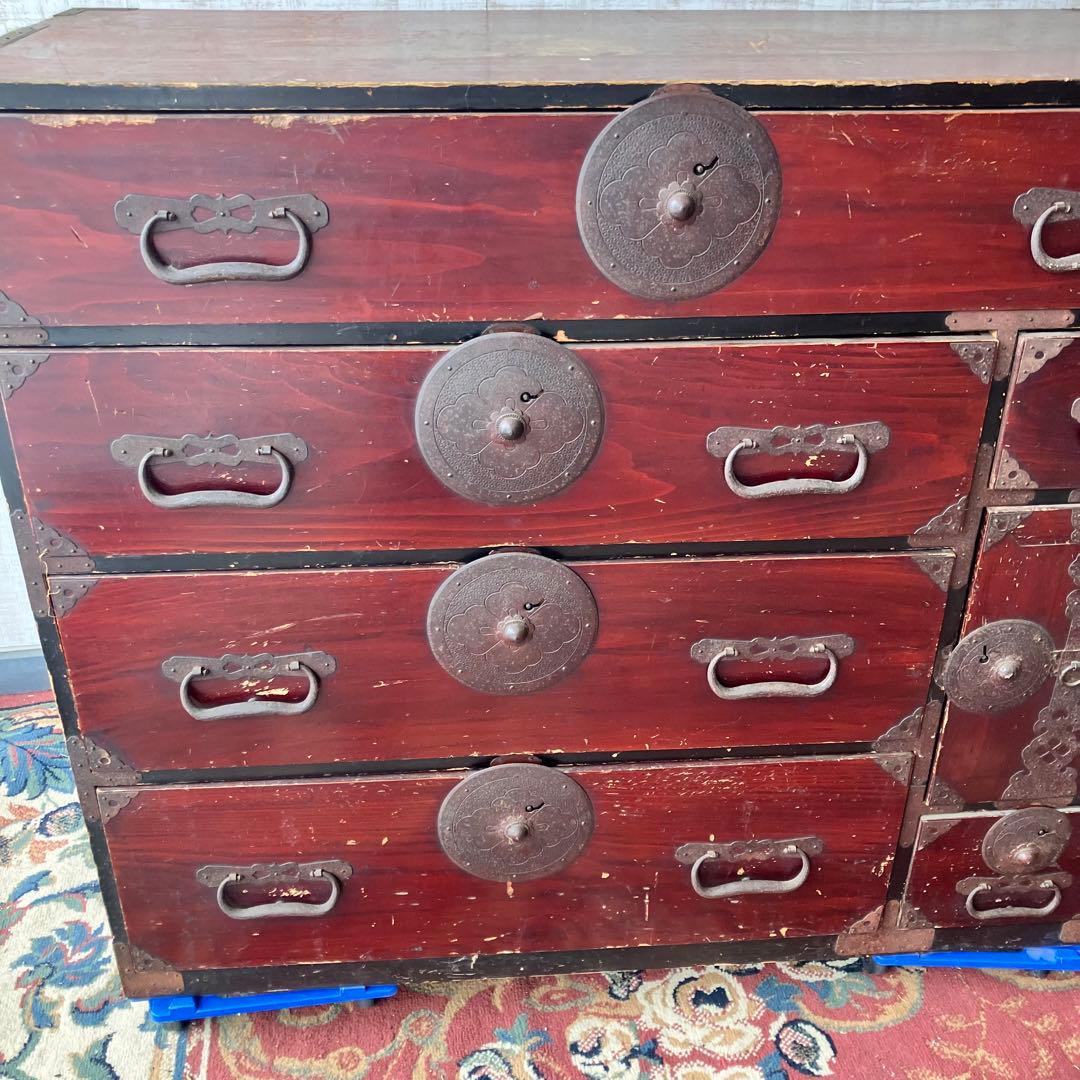 昭和レトロ 古家具 仙台箪笥 4段9杯 引き出し箪笥 和箪笥 アンティーク