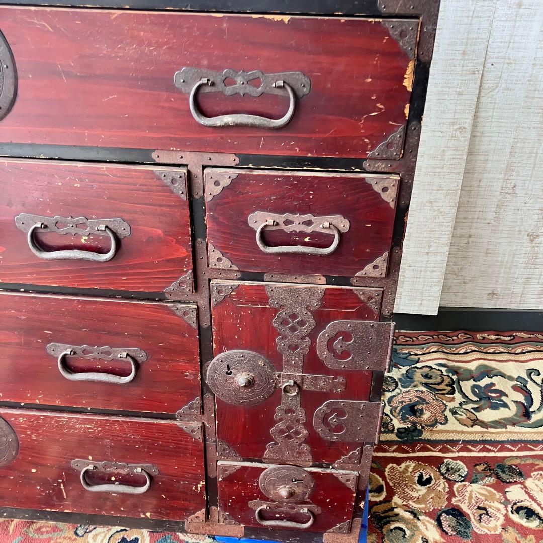 昭和レトロ 古家具 仙台箪笥 4段9杯 引き出し箪笥 和箪笥 アンティーク