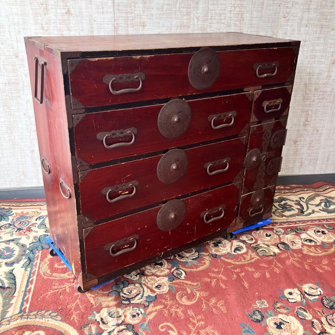 昭和レトロ 古家具 仙台箪笥 4段9杯 引き出し箪笥 和箪笥 アンティーク