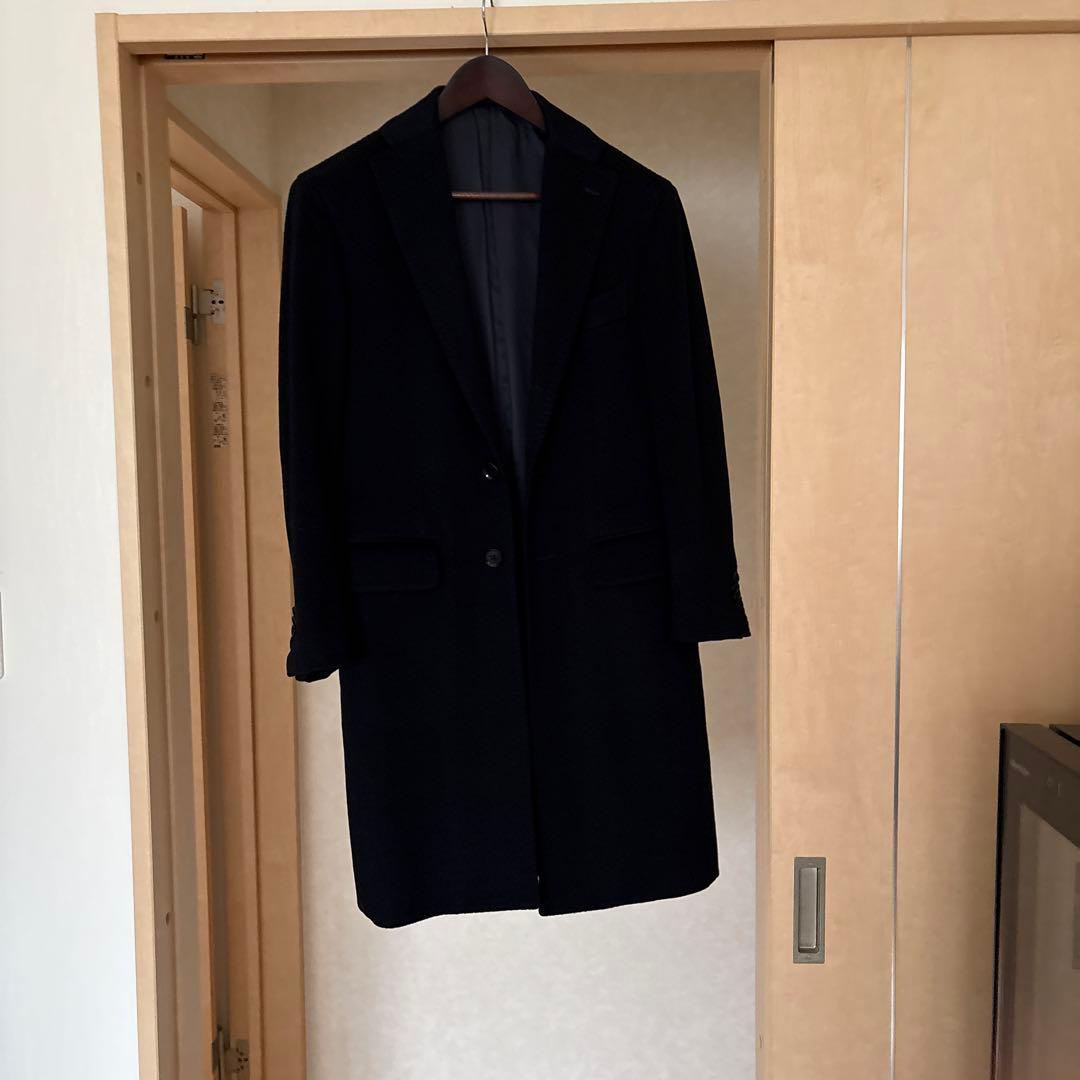 guji（グジ）カシミアフランネルソリッドチェスターフィールドコートロロピアーナ