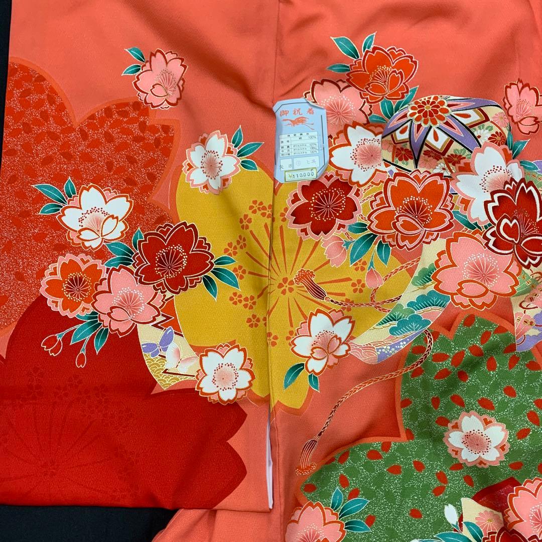 新品（純古典仕様）お宮参り 産着 祝着のきもの　京友禅染　四季花王朝桜毬古典文