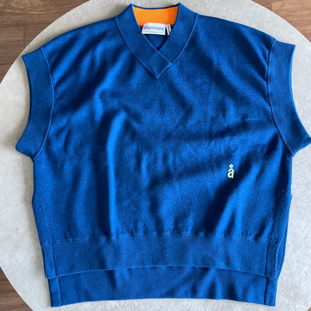 オーバーサイズベスト　ナゴンスタンス　ネイビーブルー