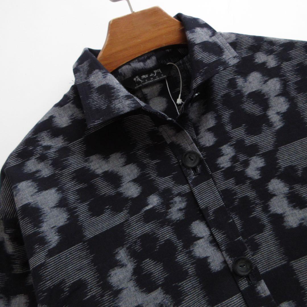 新品♪ 儀右ヱ門 ギエモン 久留米絣 ゆったり Aライン シャツチュニック日本製