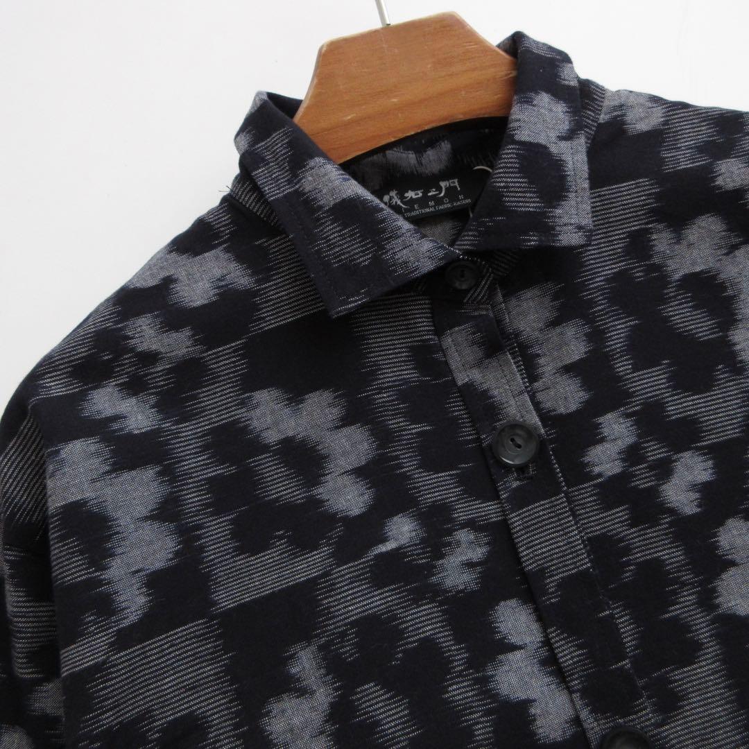 新品♪ 儀右ヱ門 ギエモン 久留米絣 ゆったり Aライン シャツチュニック日本製