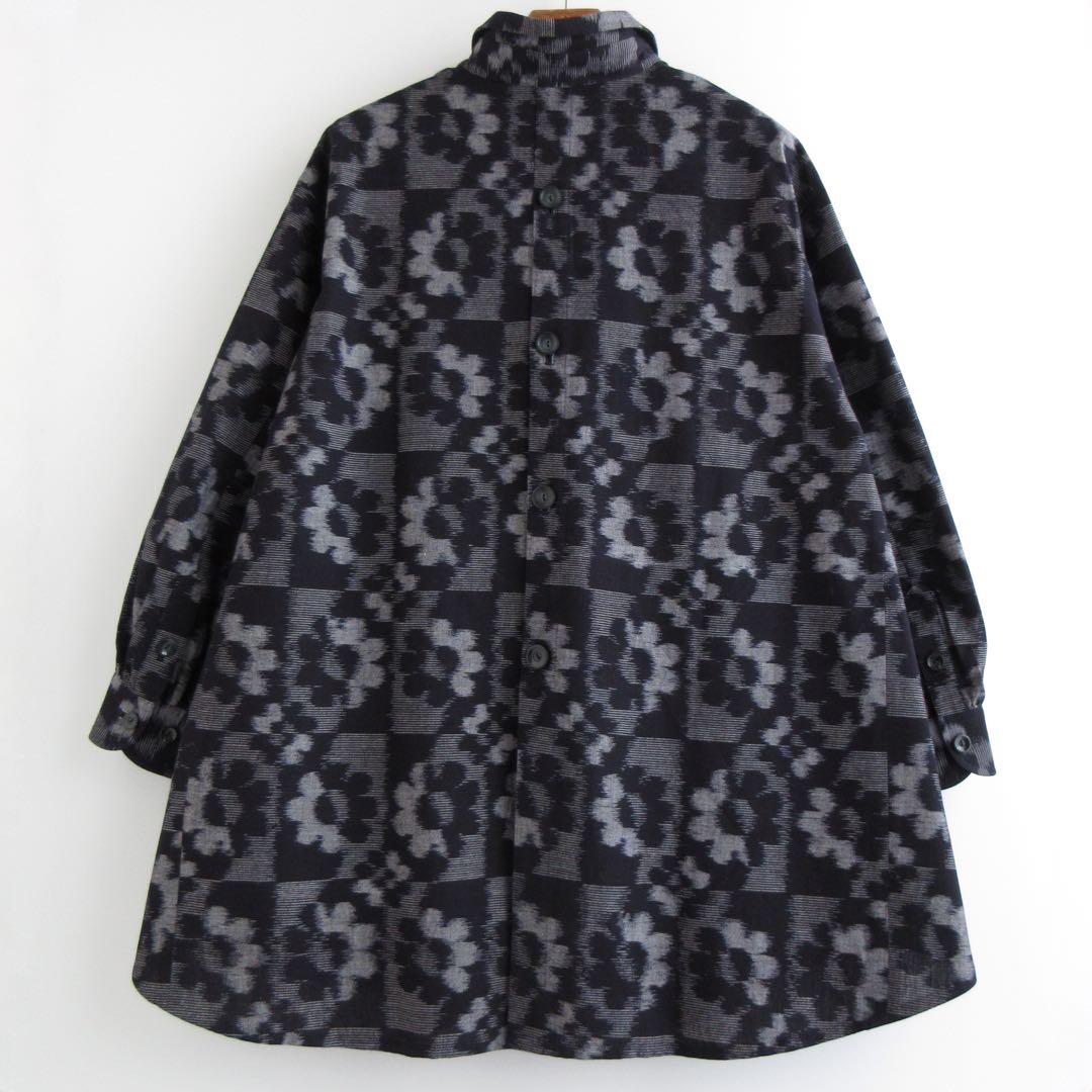 新品♪ 儀右ヱ門 ギエモン 久留米絣 ゆったり Aライン シャツチュニック日本製