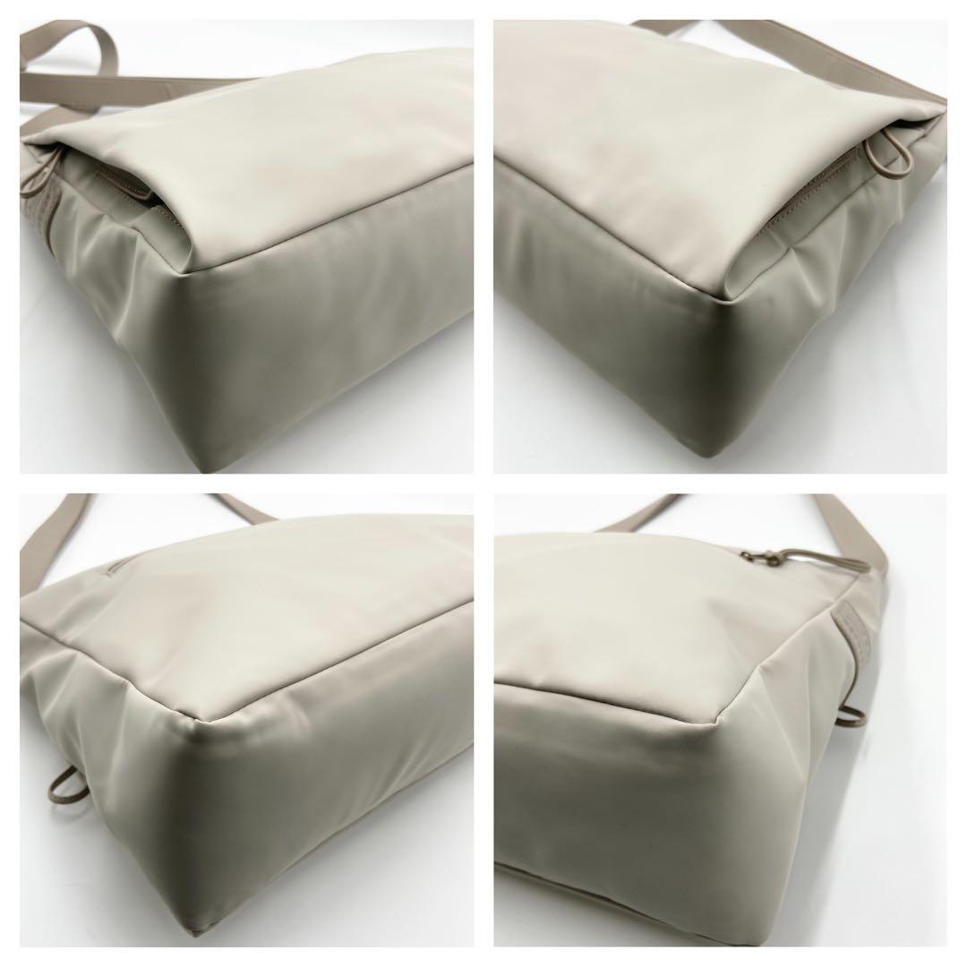 マザーハウス　ブラインドサッカー　2ウェイ　ショルダーバッグ　グレージュ