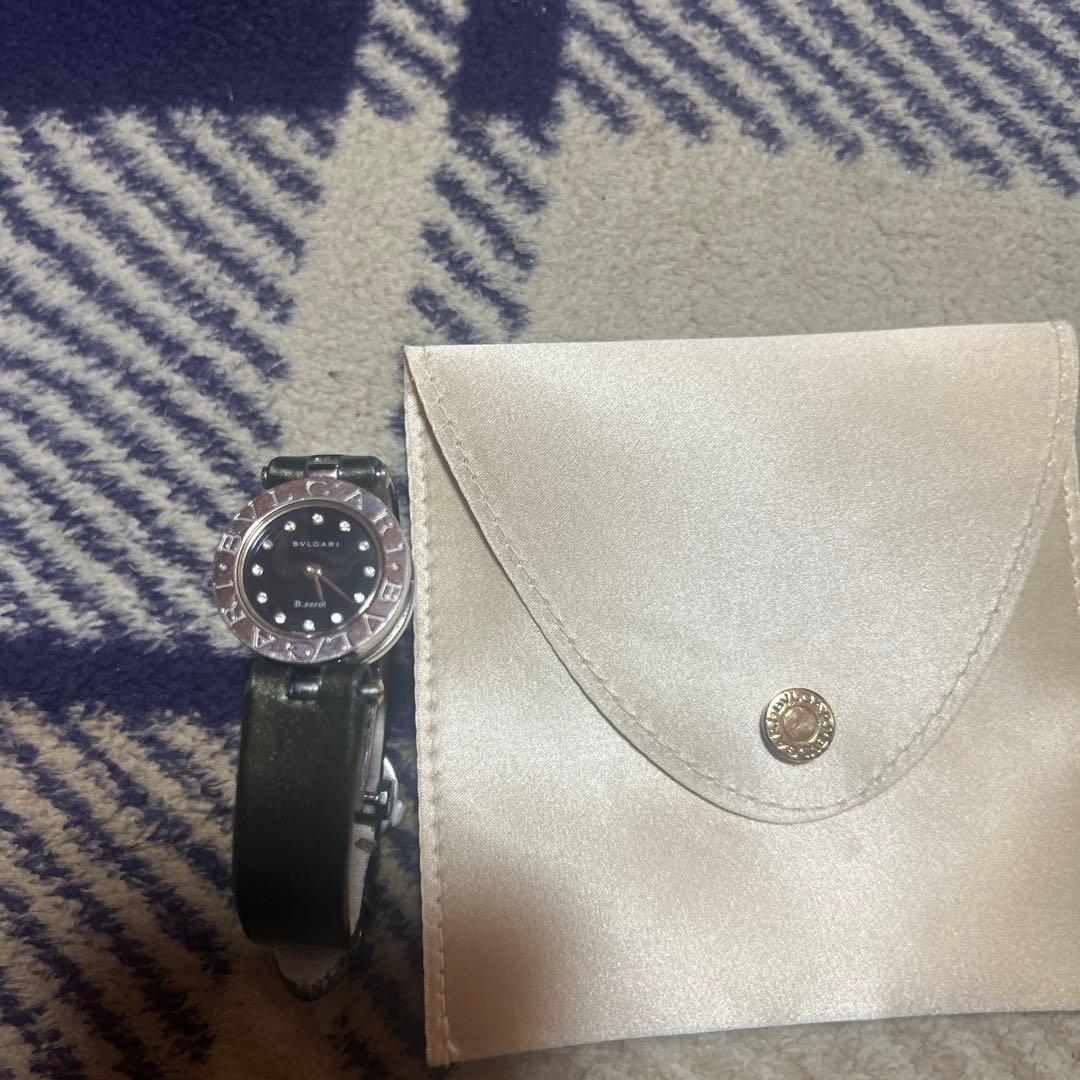 ア*ス様 ブルガリビーゼロワンクォーツ腕時計 黒レザーバンド ジャンク品不動品