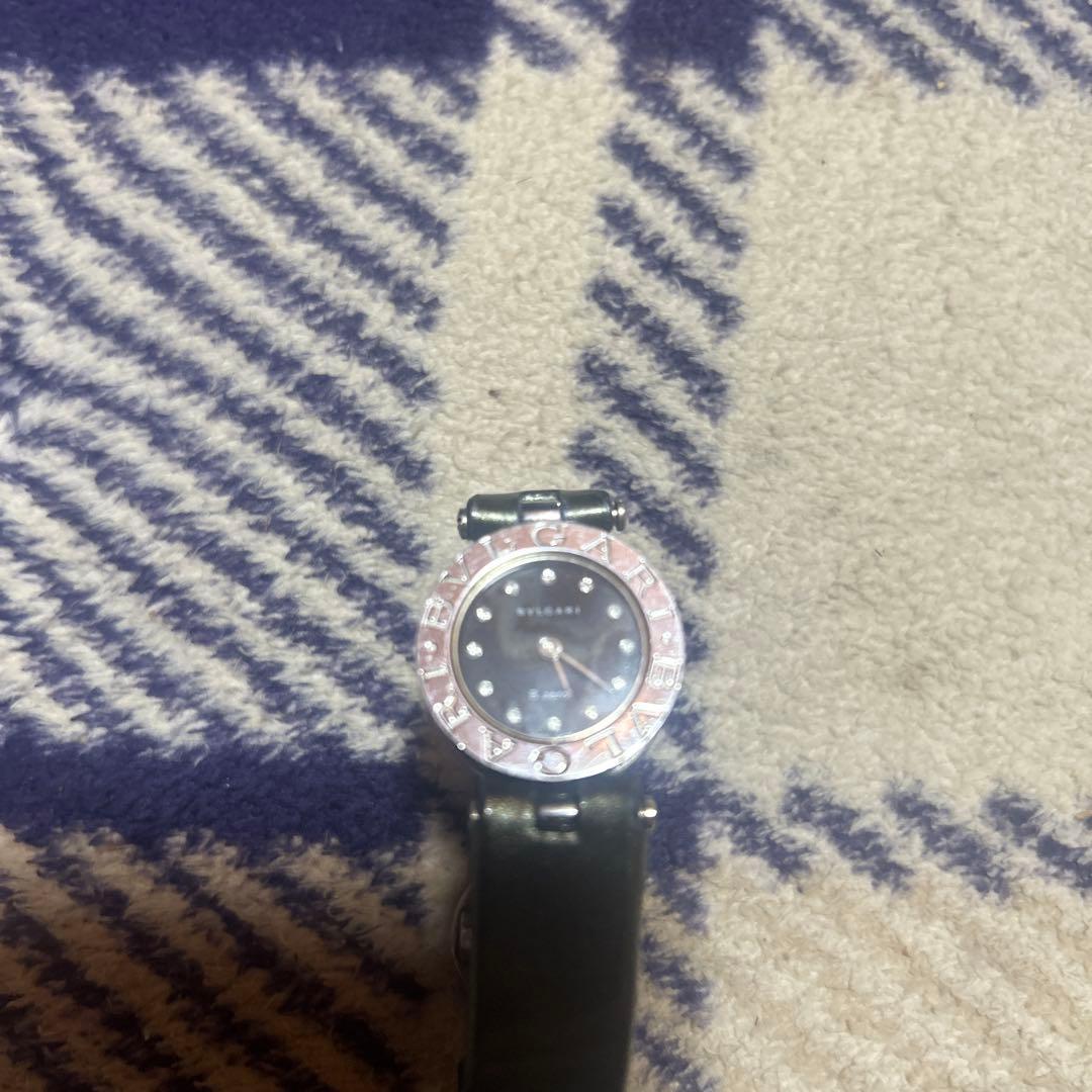 ア*ス様 ブルガリビーゼロワンクォーツ腕時計 黒レザーバンド ジャンク品不動品