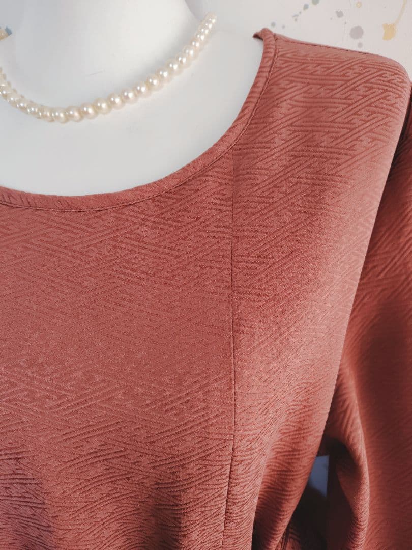 身幅53【紋付き-紗綾形地紋ワンピース】着物リメイク