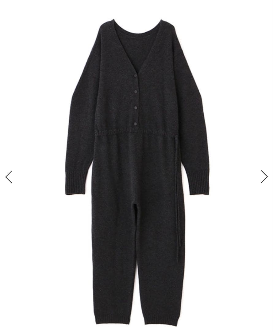 11月まで⚠︎ETRE TOKYO Vネックニットオールインワン ダークグレー