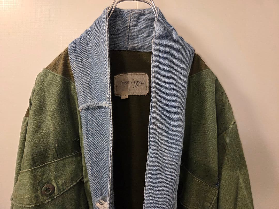 GREG LAUREN デニム切替 ミリタリーKIMONOジャケット SIZE3