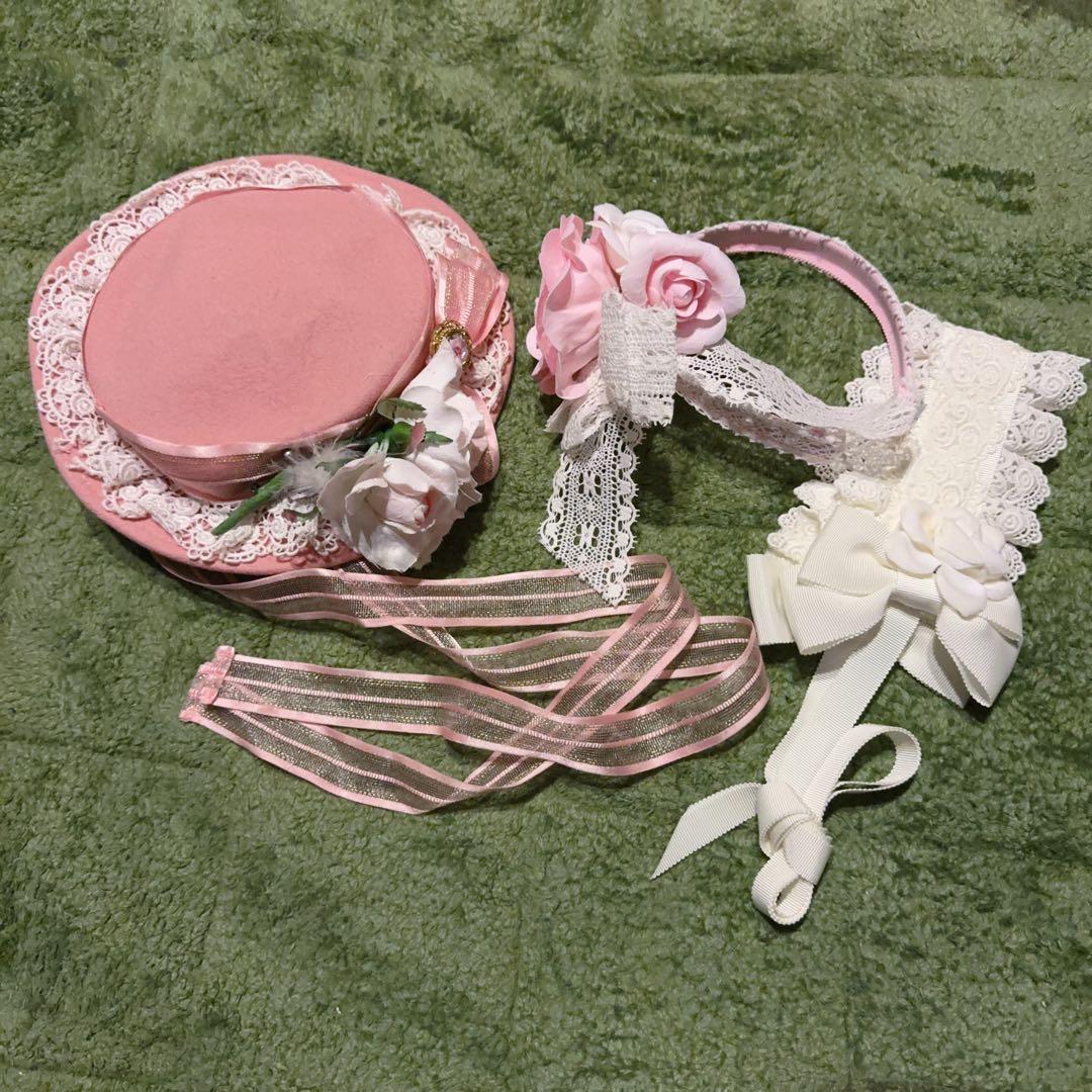 お花付きキャノチエ&カチューシャ&ヘッドドレス