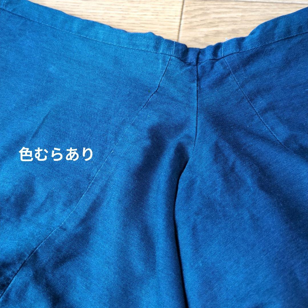 アルベロベロ♥️ぶたさん刺繍ネイビー サルエルパンツ インディゴ染め