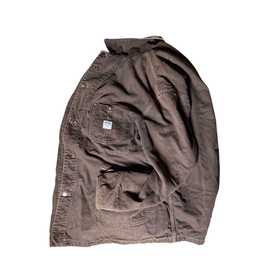 [t390]イタリア製ディーゼルカバーオールダークブラウンXLサイズチョアコート