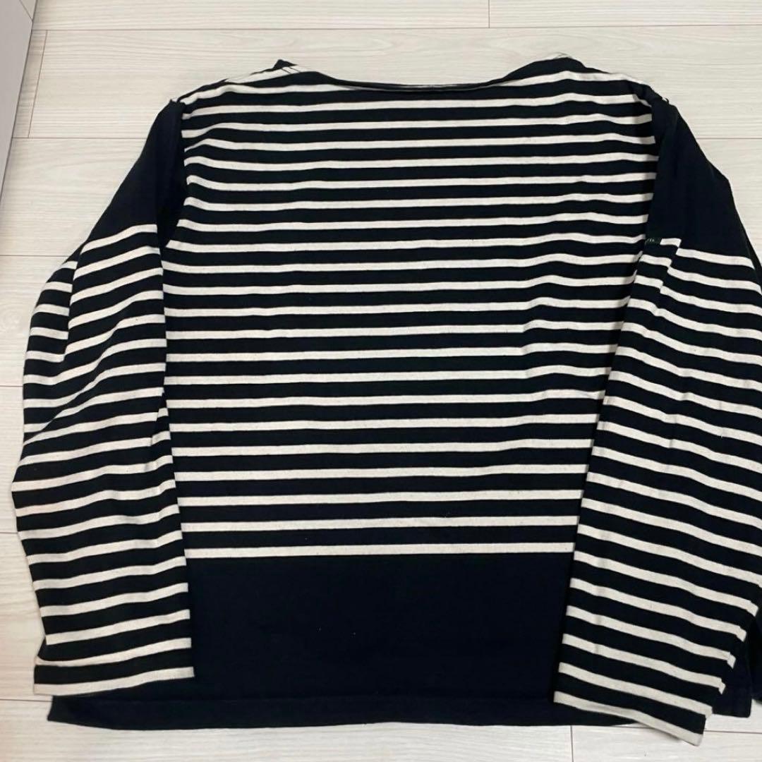 OUTIL × LECHOPPE 別注 バスクボーダーシャツ 黒 白 1