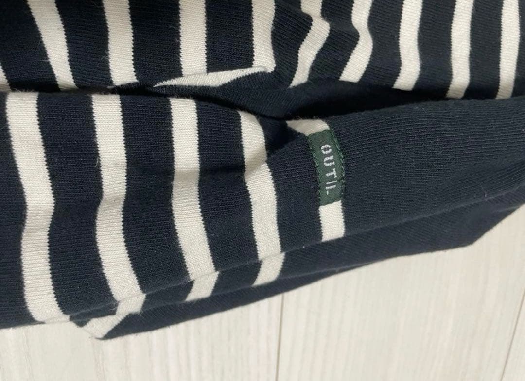 OUTIL × LECHOPPE 別注 バスクボーダーシャツ 黒 白 1