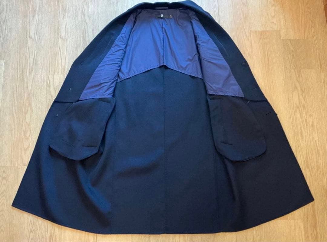【美品】+J ユニクロ カシミヤ チェスターコート ジルサンダー　ネイビー　M