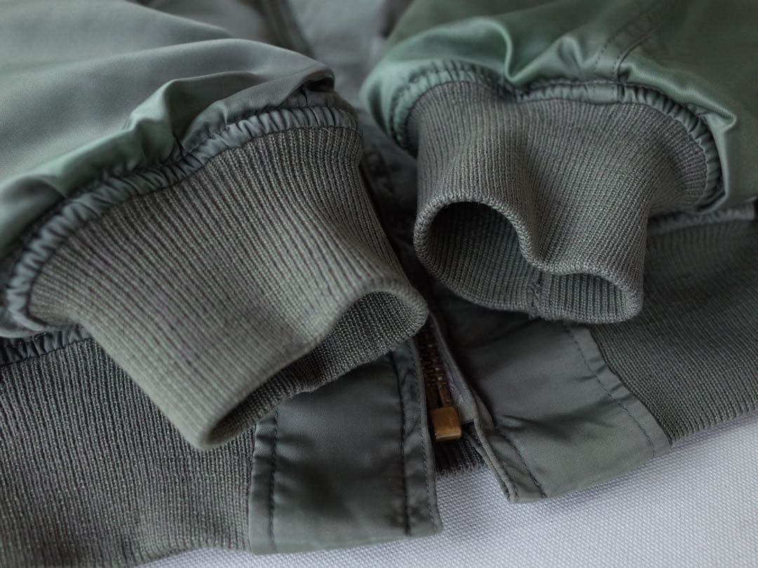 HOUSTON　復刻版　MA-1 ナイロン フライトジャケット　オリーブ/セージ