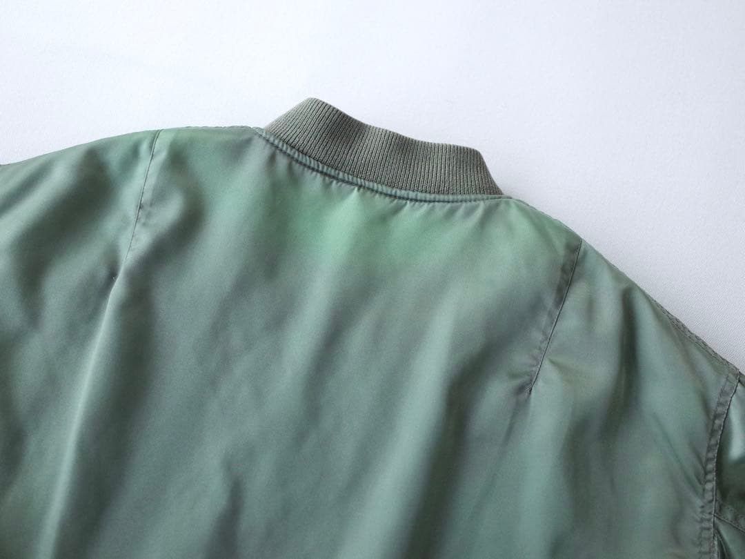 HOUSTON　復刻版　MA-1 ナイロン フライトジャケット　オリーブ/セージ