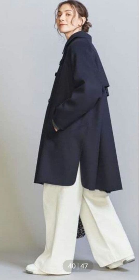 リバー ポンチョコート 23FW ネイビー / XS