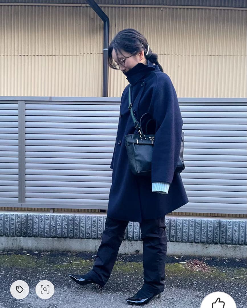 リバー ポンチョコート 23FW ネイビー / XS