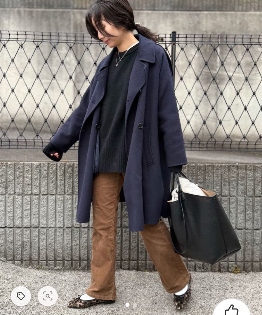 リバー ポンチョコート 23FW ネイビー / XS