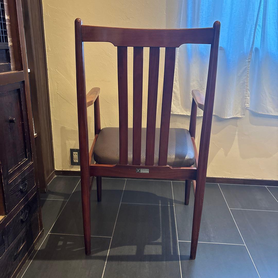 B)天童木工　ダイニングチェア　ブラジリアンローズウッド　希少　アームチェア