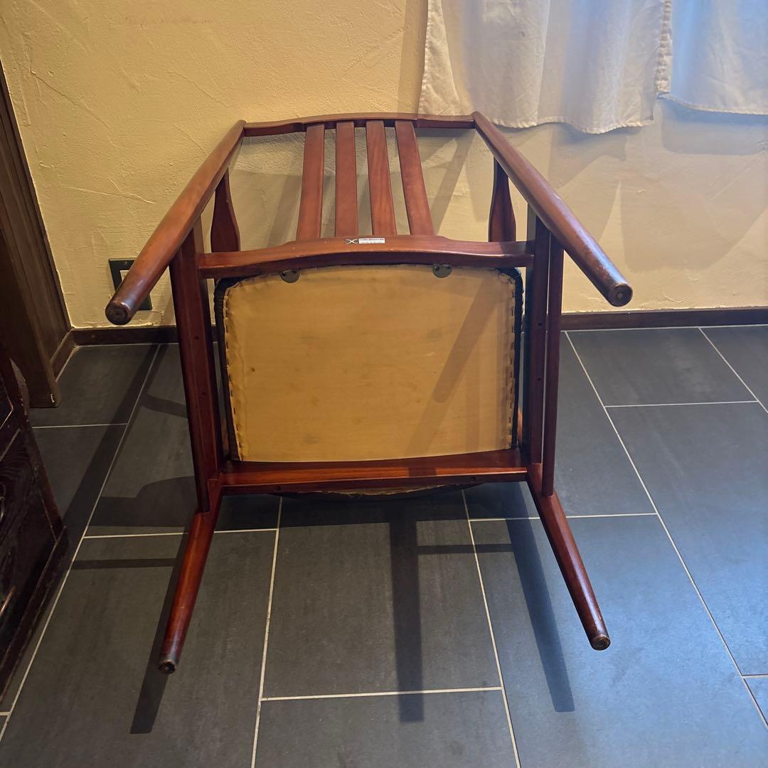 B)天童木工　ダイニングチェア　ブラジリアンローズウッド　希少　アームチェア