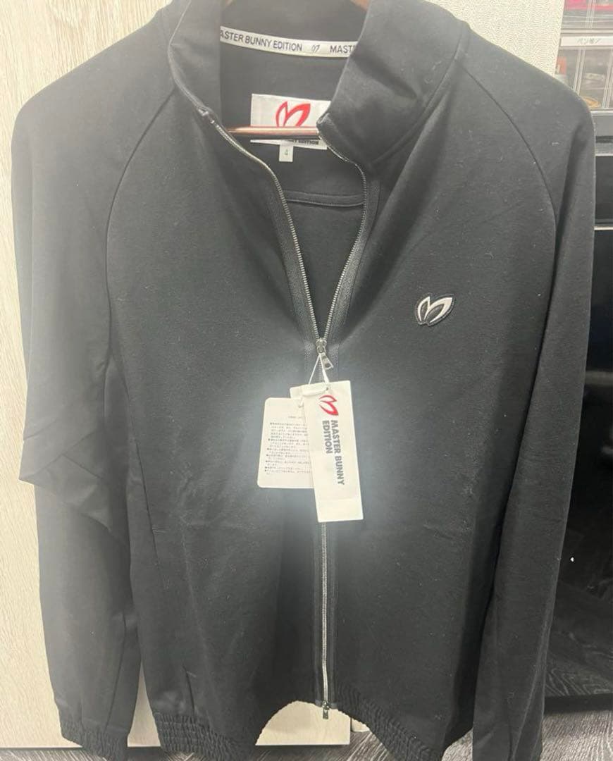 マスターバニー　ピンドッド柄ジャガード フルジップカットソージャケット　パーカー